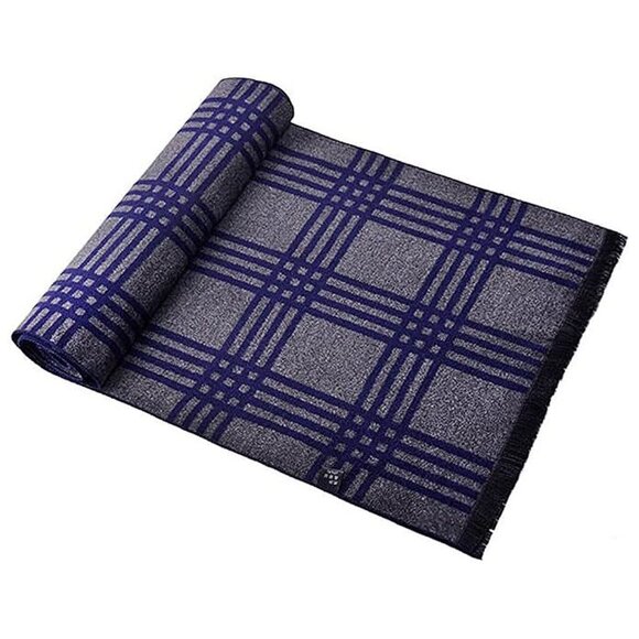 Mens Scarf Winter Fashion - Navy/Grey - Picture 4 of 5